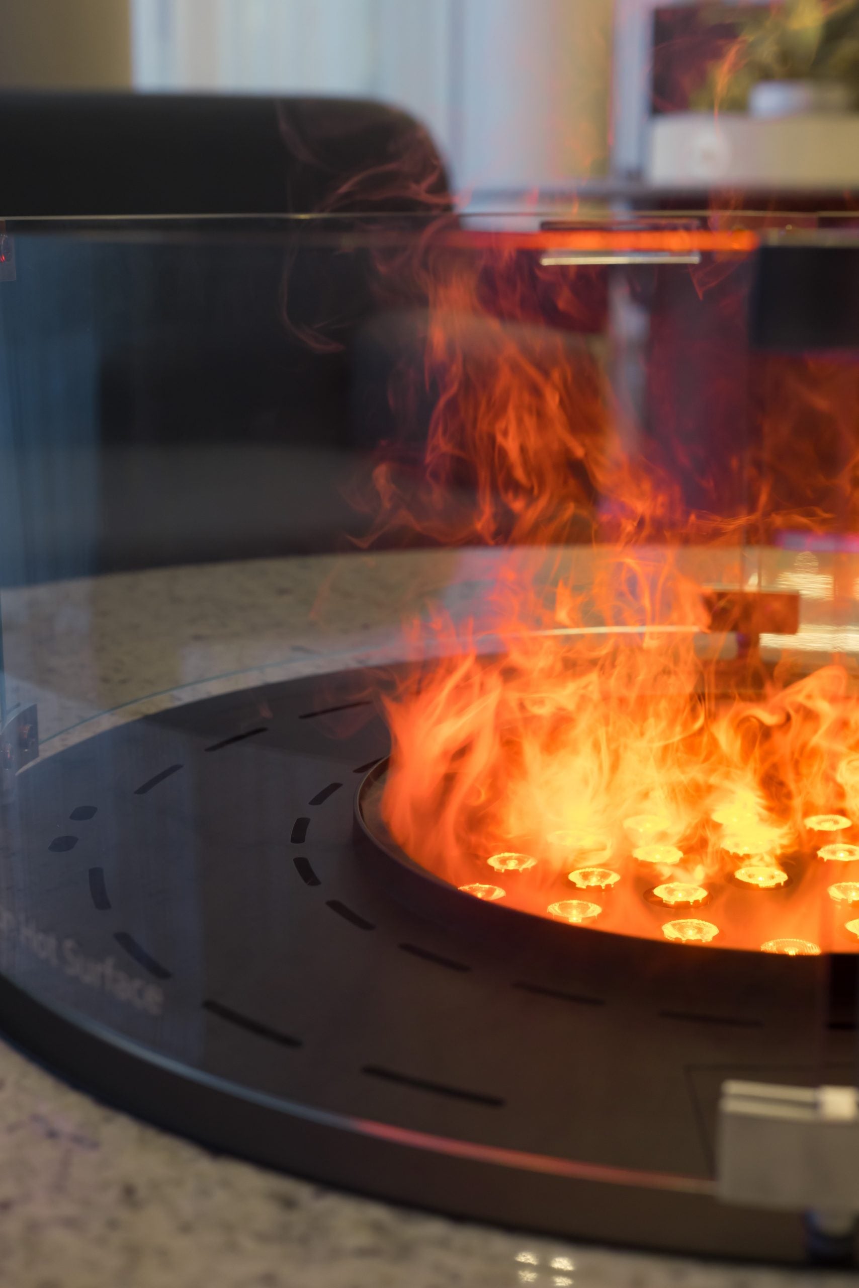 Ignis Smart Round Electric Fire installed in modern UK living room